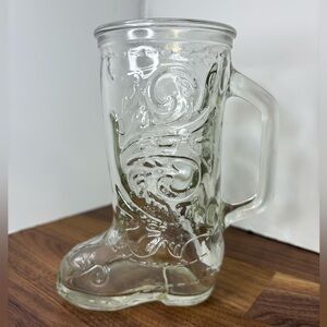 Vintage Western Cowboy Boot Glasses Beer Mugs Barware 6” Tall